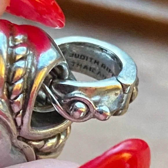 SALE🥂Judith Ripka sterling silver diamonique leather corded necklace/choker - Picture 7 of 10